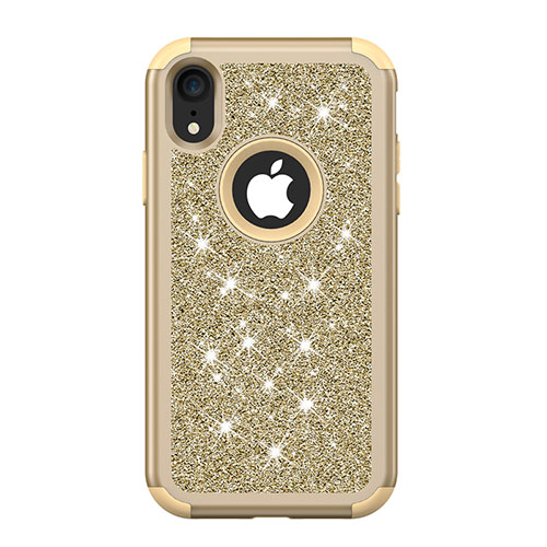 Silicone Matte Finish and Plastic Back Cover Case 360 Degrees Bling-Bling for Apple iPhone XR Mixed