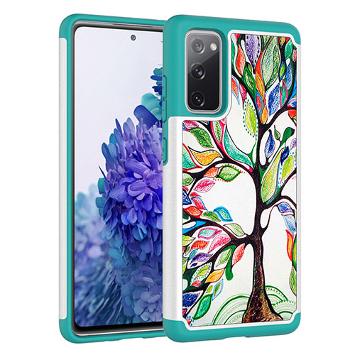 Silicone Matte Finish and Plastic Back Cover Case 360 Degrees JX1 for Samsung Galaxy S20 FE 4G Green