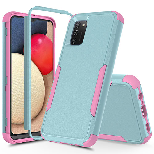 Silicone Matte Finish and Plastic Back Cover Case 360 Degrees MQ1 for Samsung Galaxy A02s Colorful