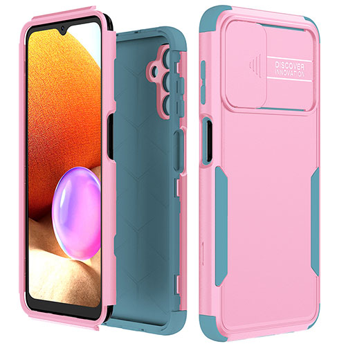 Silicone Matte Finish and Plastic Back Cover Case 360 Degrees MQ1 for Samsung Galaxy A04s Pink