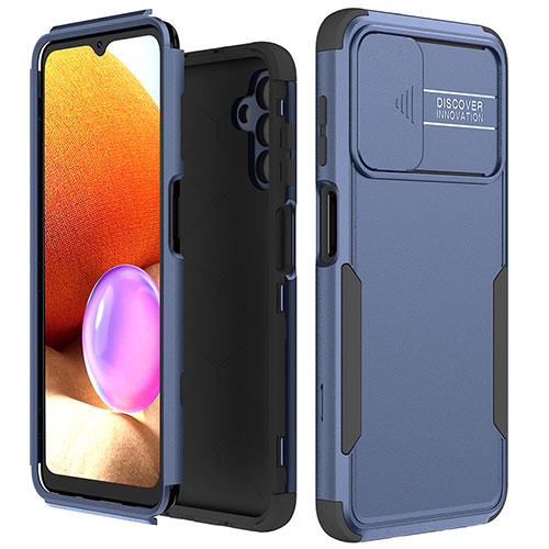 Silicone Matte Finish and Plastic Back Cover Case 360 Degrees MQ1 for Samsung Galaxy A13 5G Blue and Black