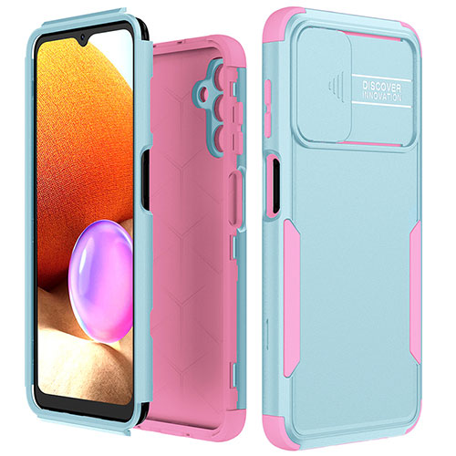 Silicone Matte Finish and Plastic Back Cover Case 360 Degrees MQ1 for Samsung Galaxy A13 5G Hot Pink