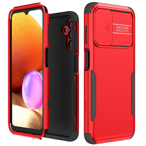 Silicone Matte Finish and Plastic Back Cover Case 360 Degrees MQ1 for Samsung Galaxy A13 5G Red