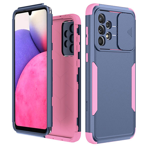 Silicone Matte Finish and Plastic Back Cover Case 360 Degrees MQ1 for Samsung Galaxy A33 5G Colorful