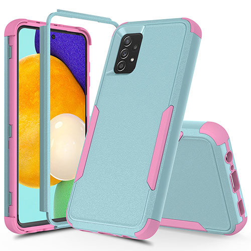 Silicone Matte Finish and Plastic Back Cover Case 360 Degrees MQ1 for Samsung Galaxy A52 4G Colorful
