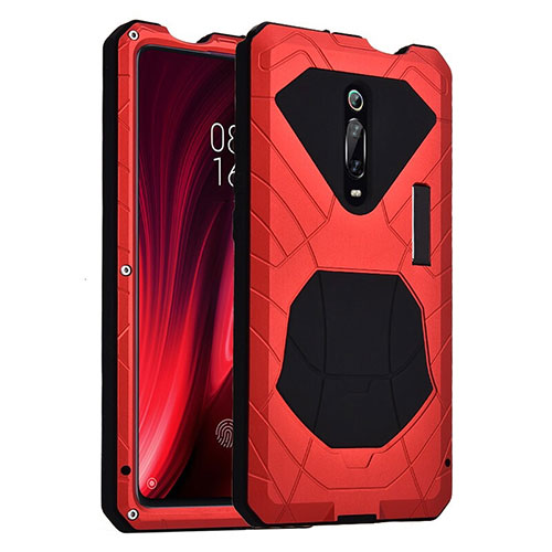 Silicone Matte Finish and Plastic Back Cover Case 360 Degrees R01 for Xiaomi Mi 9T Red