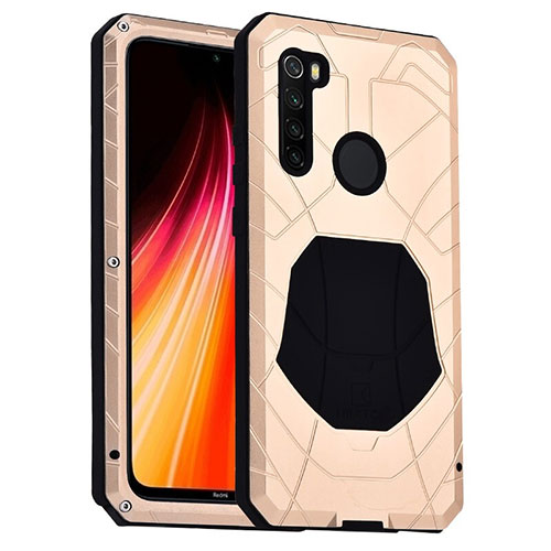 Silicone Matte Finish and Plastic Back Cover Case 360 Degrees R01 for Xiaomi Redmi Note 8 Gold