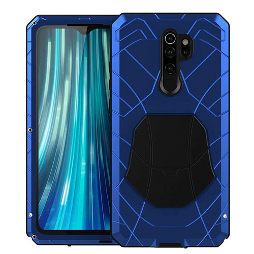 Silicone Matte Finish and Plastic Back Cover Case 360 Degrees R02 for Xiaomi Redmi Note 8 Pro Blue