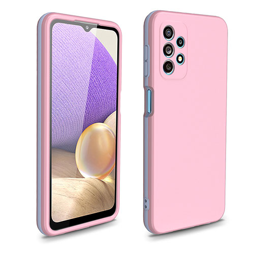 Silicone Matte Finish and Plastic Back Cover Case 360 Degrees WL1 for Samsung Galaxy A32 5G Rose Gold