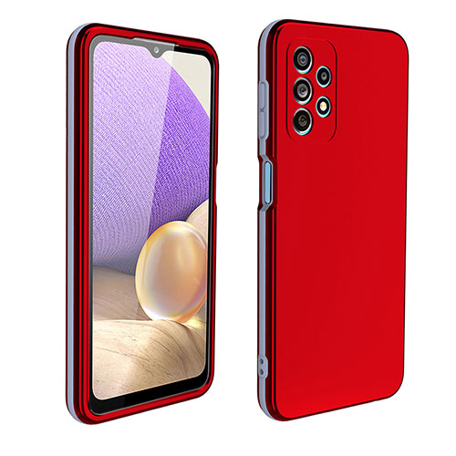 Silicone Matte Finish and Plastic Back Cover Case 360 Degrees WL1 for Samsung Galaxy M32 5G Red