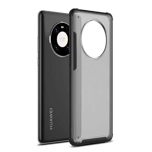 Silicone Matte Finish and Plastic Back Cover Case for Huawei Mate 40 Pro Black