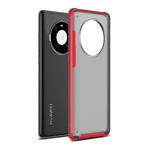 Silicone Matte Finish and Plastic Back Cover Case for Huawei Mate 40 Pro Red