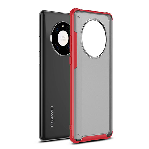 Silicone Matte Finish and Plastic Back Cover Case for Huawei Mate 40 Red