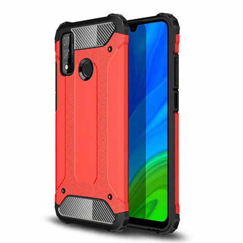 Silicone Matte Finish and Plastic Back Cover Case for Huawei Nova Lite 3 Plus Red