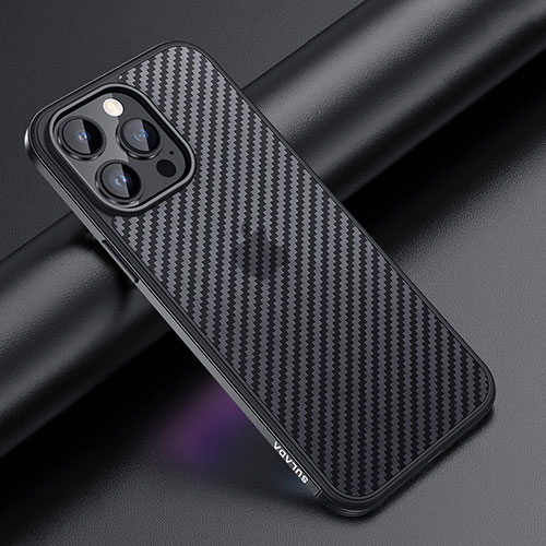 Silicone Matte Finish and Plastic Back Cover Case LD1 for Apple iPhone 14 Pro Max Black