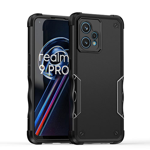 Silicone Matte Finish and Plastic Back Cover Case QW1 for Realme Narzo 50 Pro 5G Black