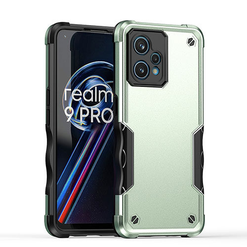 Silicone Matte Finish and Plastic Back Cover Case QW1 for Realme Narzo 50 Pro 5G Matcha Green