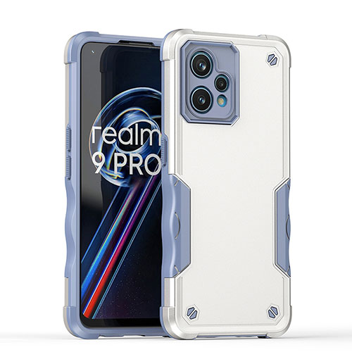 Silicone Matte Finish and Plastic Back Cover Case QW1 for Realme Narzo 50 Pro 5G White