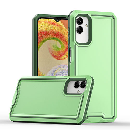 Silicone Matte Finish and Plastic Back Cover Case QW1 for Samsung Galaxy A04 4G Green