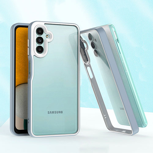 Silicone Matte Finish and Plastic Back Cover Case QW1 for Samsung Galaxy A13 5G Lavender Gray