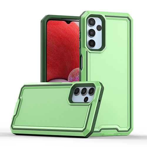 Silicone Matte Finish and Plastic Back Cover Case QW1 for Samsung Galaxy A14 4G Green