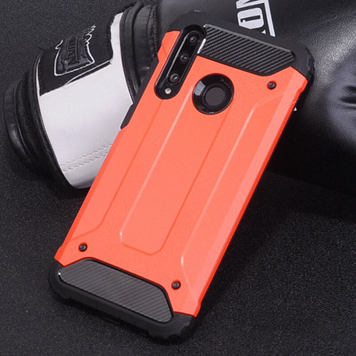 Silicone Matte Finish and Plastic Back Cover Case R01 for Huawei Honor 20E Red