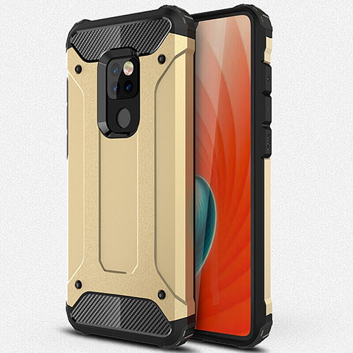 Silicone Matte Finish and Plastic Back Cover Case R01 for Huawei Mate 20 X 5G Gold