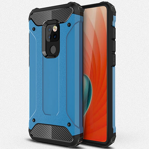 Silicone Matte Finish and Plastic Back Cover Case R01 for Huawei Mate 20 X 5G Sky Blue