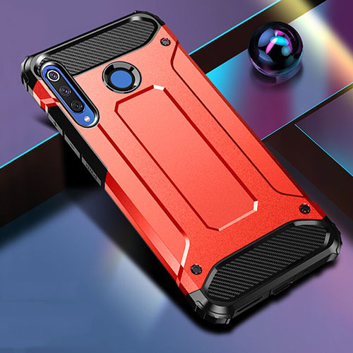 Silicone Matte Finish and Plastic Back Cover Case R01 for Huawei P30 Lite New Edition Red