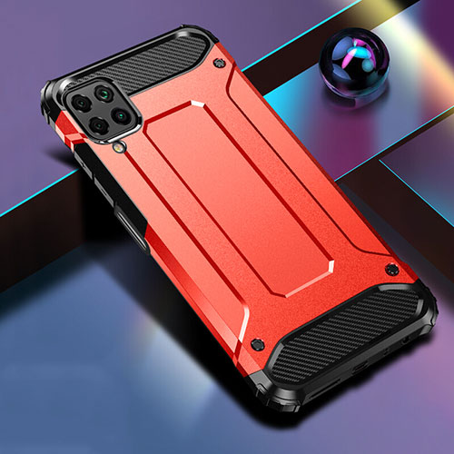 Silicone Matte Finish and Plastic Back Cover Case R01 for Huawei P40 Lite Red