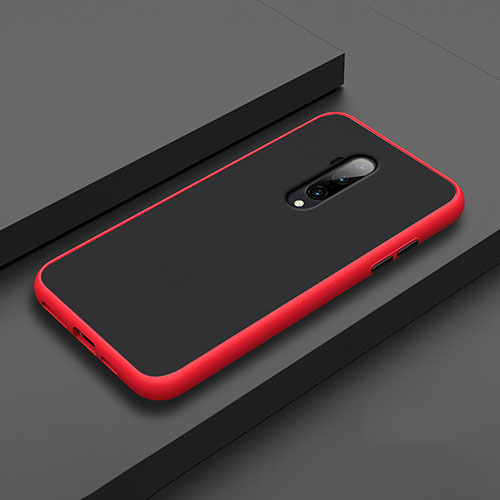 Silicone Matte Finish and Plastic Back Cover Case R01 for OnePlus 7T Pro Red