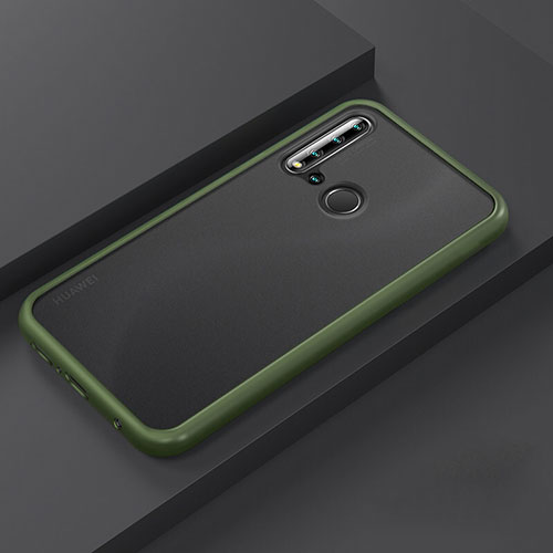 Silicone Matte Finish and Plastic Back Cover Case R03 for Huawei Nova 5i Green