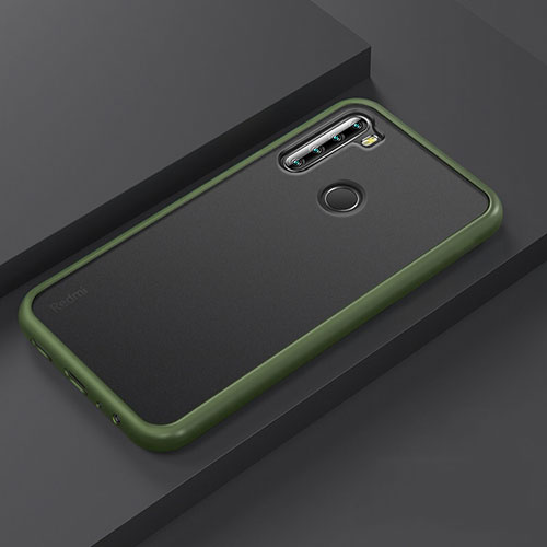 Silicone Matte Finish and Plastic Back Cover Case R03 for Xiaomi Redmi Note 8 Green