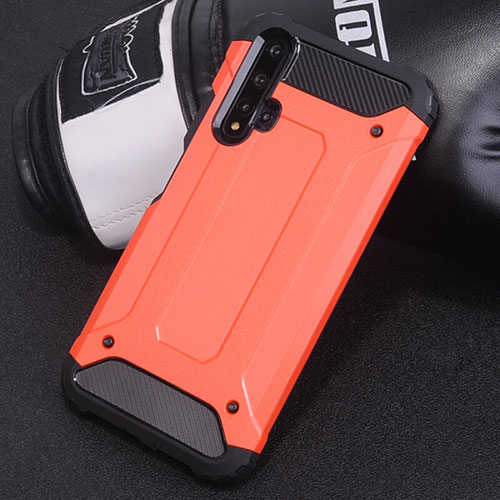 Silicone Matte Finish and Plastic Back Cover Case R04 for Huawei Nova 5 Pro Red