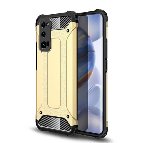 Silicone Matte Finish and Plastic Back Cover Case U01 for Huawei Honor 30 Pro+ Plus Gold