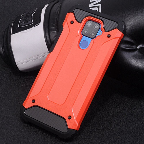 Silicone Matte Finish and Plastic Back Cover Case U01 for Huawei Nova 5i Pro Red