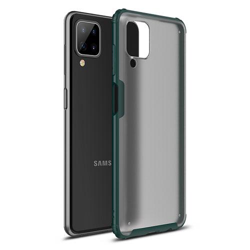 Silicone Matte Finish and Plastic Back Cover Case U01 for Samsung Galaxy A12 5G Green