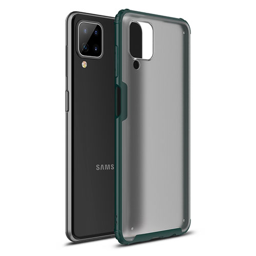 Silicone Matte Finish and Plastic Back Cover Case U01 for Samsung Galaxy M12 Green