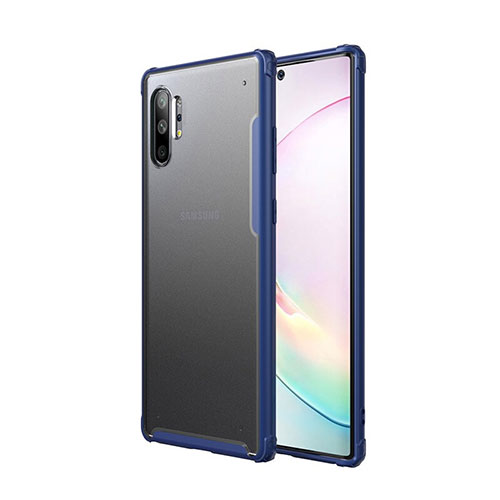 Silicone Matte Finish and Plastic Back Cover Case U01 for Samsung Galaxy Note 10 Plus 5G Blue