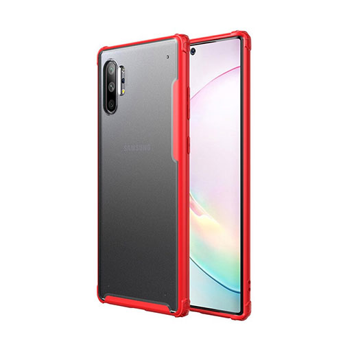 Silicone Matte Finish and Plastic Back Cover Case U01 for Samsung Galaxy Note 10 Plus Red