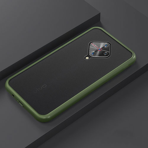 Silicone Matte Finish and Plastic Back Cover Case U01 for Vivo S1 Pro Green