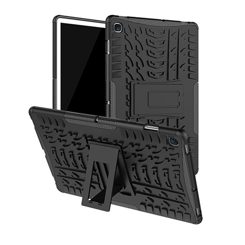 Silicone Matte Finish and Plastic Back Cover Case with Stand A01 for Samsung Galaxy Tab S5e Wi-Fi 10.5 SM-T720 Black