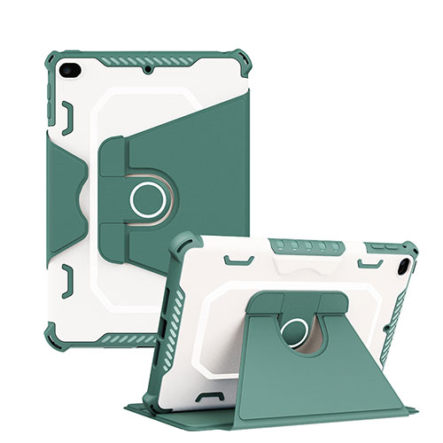 Silicone Matte Finish and Plastic Back Cover Case with Stand L04 for Apple iPad Mini 4 Green