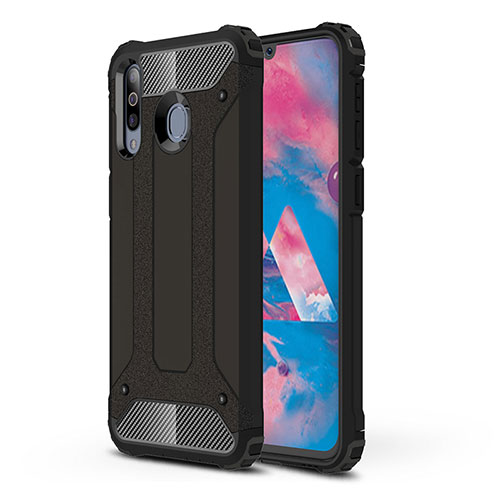 Silicone Matte Finish and Plastic Back Cover Case WL1 for Samsung Galaxy A40s Black