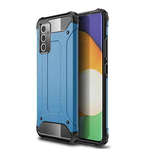 Silicone Matte Finish and Plastic Back Cover Case WL1 for Samsung Galaxy A54 5G Blue