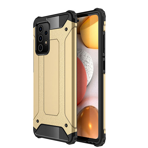 Silicone Matte Finish and Plastic Back Cover Case WL1 for Samsung Galaxy A72 5G Gold