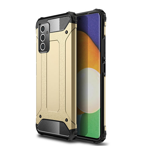 Silicone Matte Finish and Plastic Back Cover Case WL1 for Samsung Galaxy A82 5G Gold