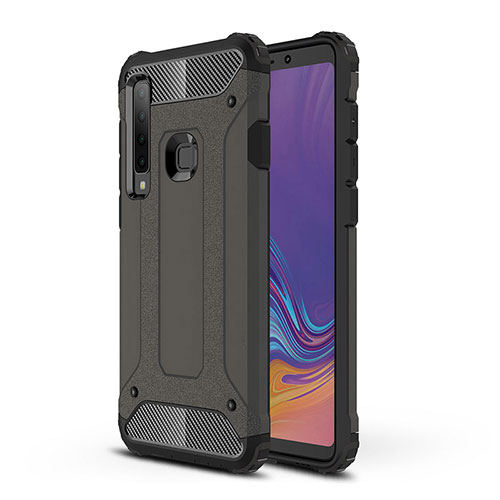 Silicone Matte Finish and Plastic Back Cover Case WL1 for Samsung Galaxy A9 (2018) A920 Dark Gray