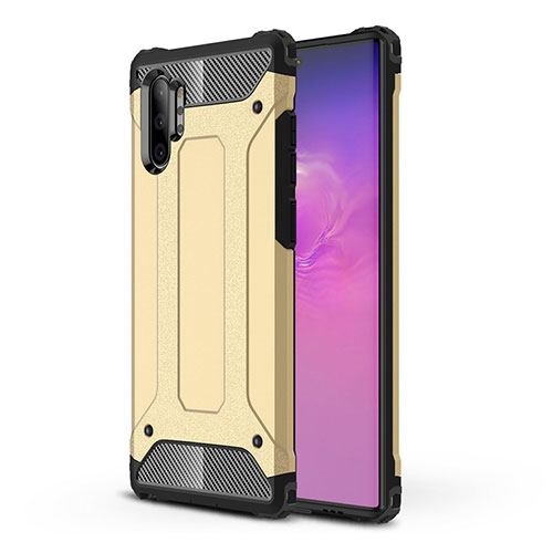 Silicone Matte Finish and Plastic Back Cover Case WL1 for Samsung Galaxy Note 10 Plus 5G Gold