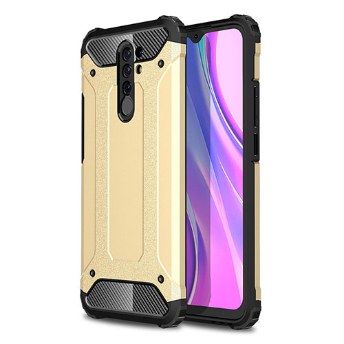 Silicone Matte Finish and Plastic Back Cover Case WL1 for Xiaomi Poco M2 Gold